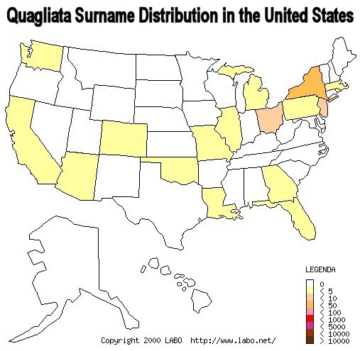 Quagliata distribution in the United States.